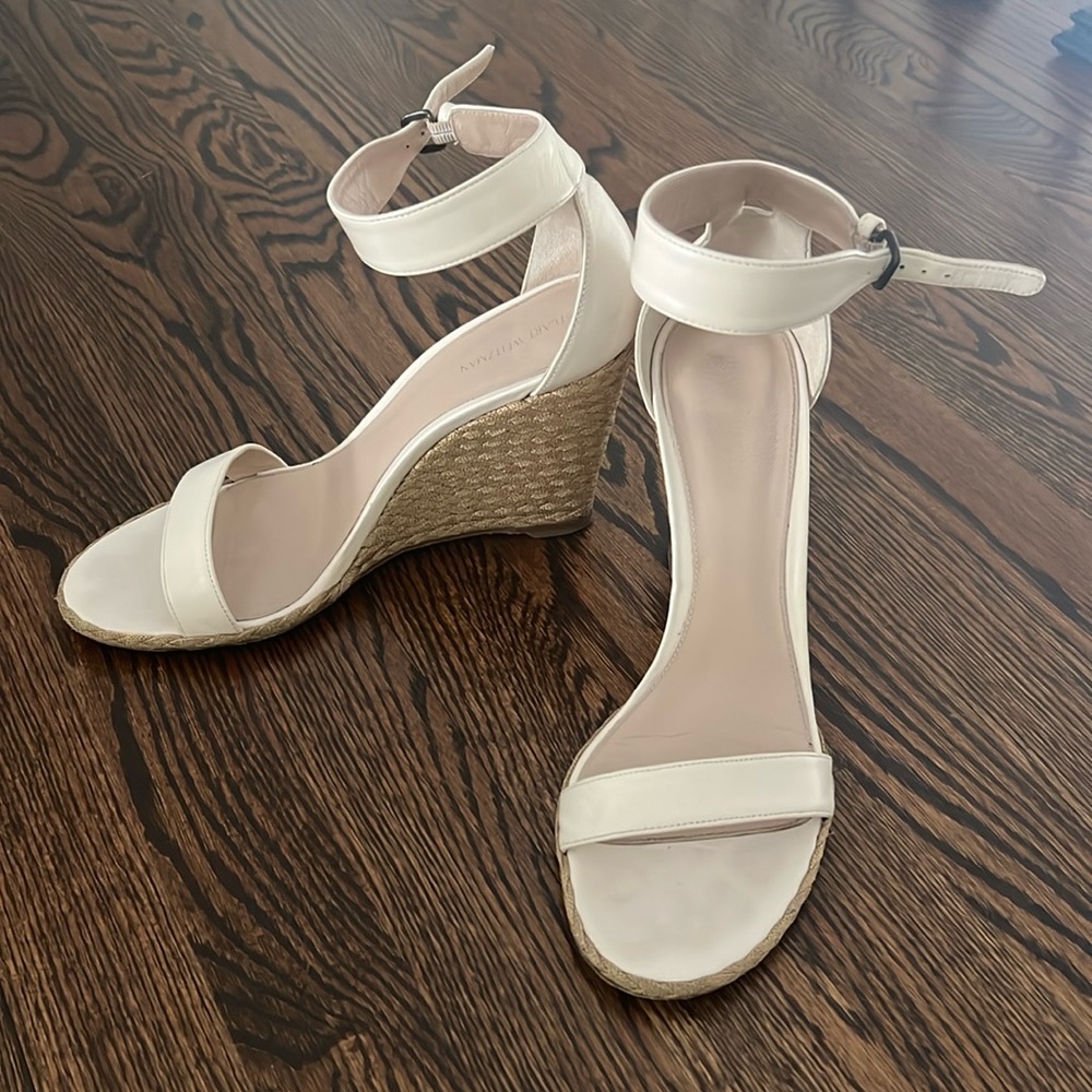 Stuart Weitzman Cream Espadrille sandal Sz 9